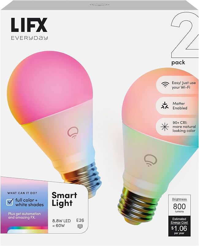 LIFX Color A19 Bulb 800lm (2-pack)