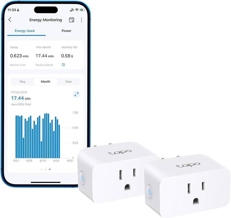 Tapo P115 Smart Plug with Energy Monitoring (2-pack)
