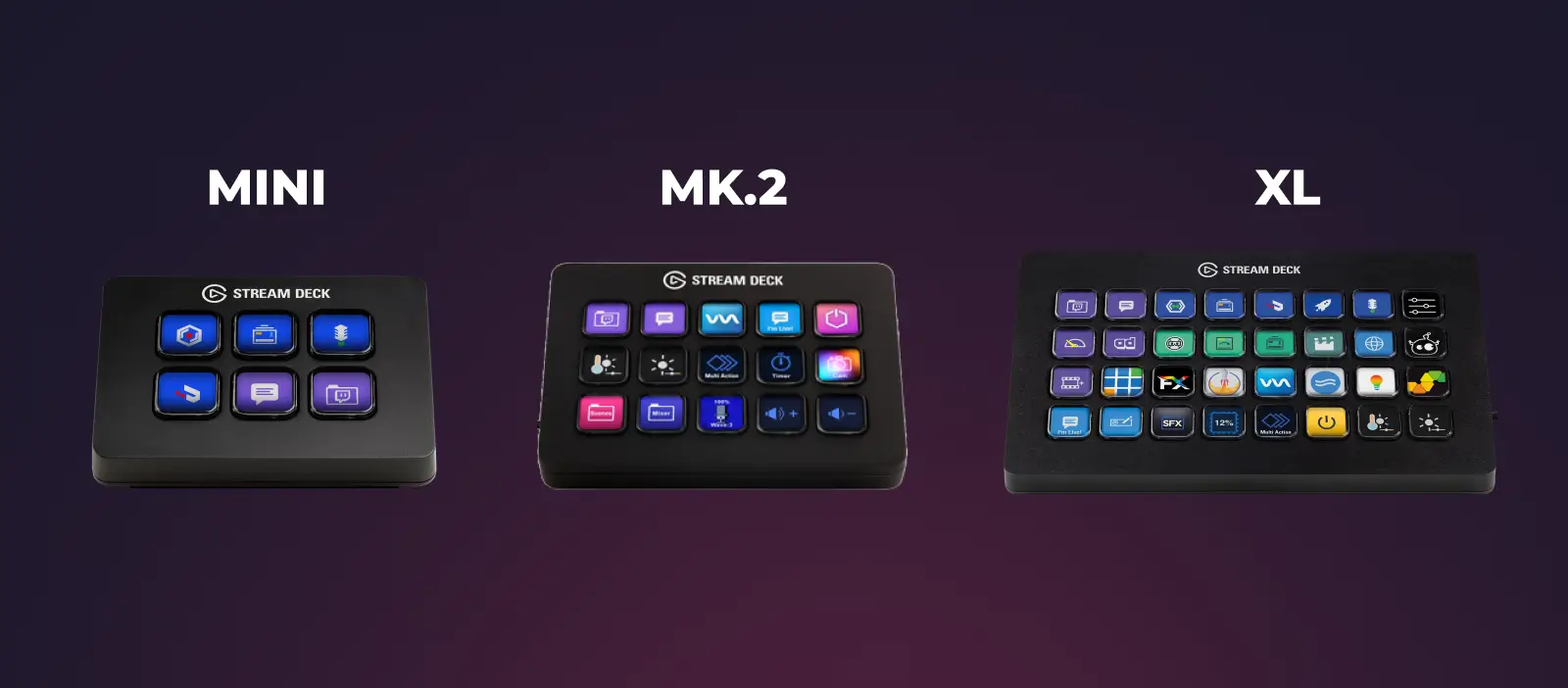 DIfferent streamdeck products